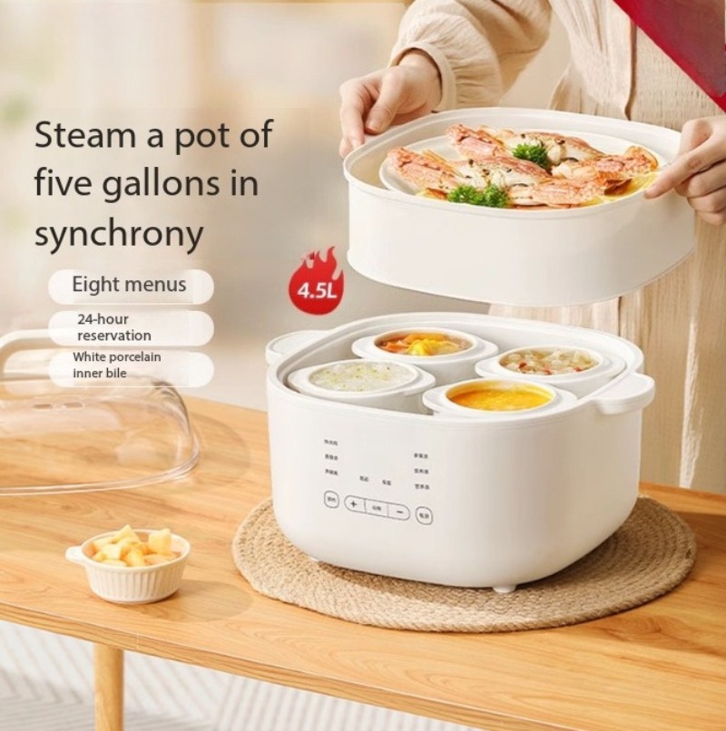 Slow Cooker Ceramic - 4.5L Otomatik Seramik Su Ayırıcı Güveç
