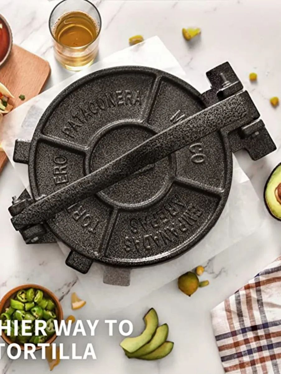 Tortilla Press Cast - 8 İnç Dökme Demir Tortilla Presi