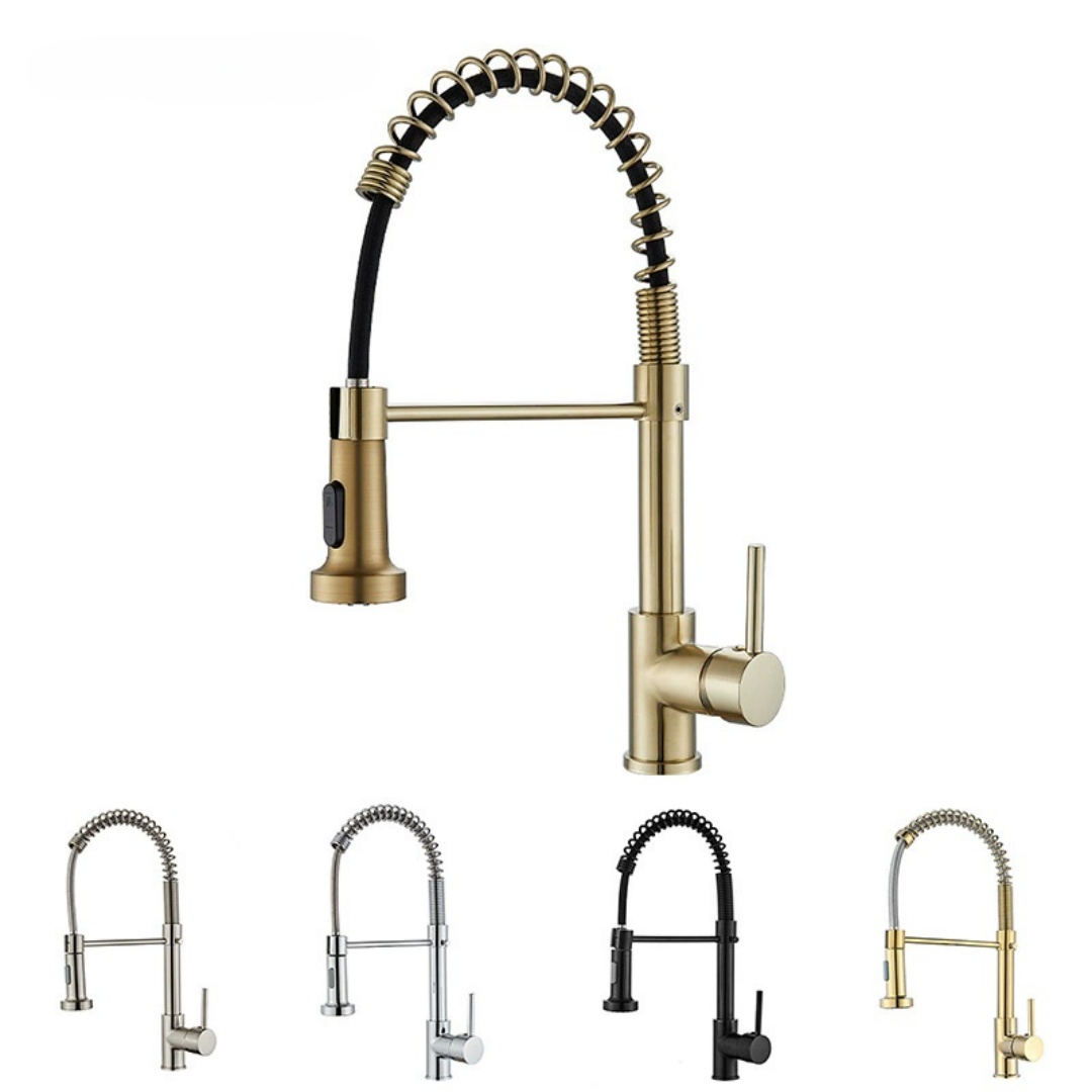 Kitchen Appliances For Sale - Fırçalanmış Altın Mutfak Muslukları Pirinç Antik