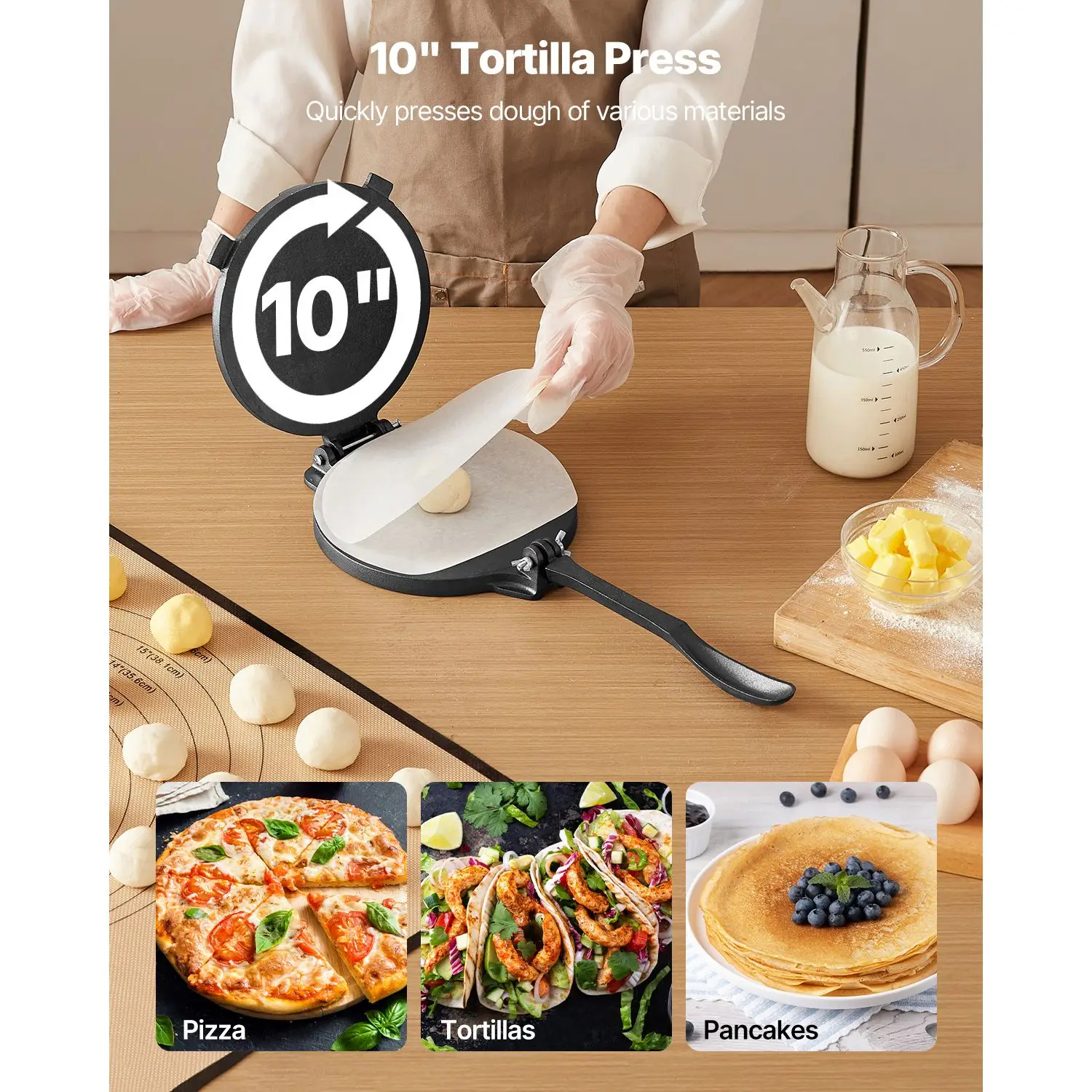 Tortilla Presi, 10 İnç Dökme D - Tortilla Press Cast incelemesi ve fiyatı