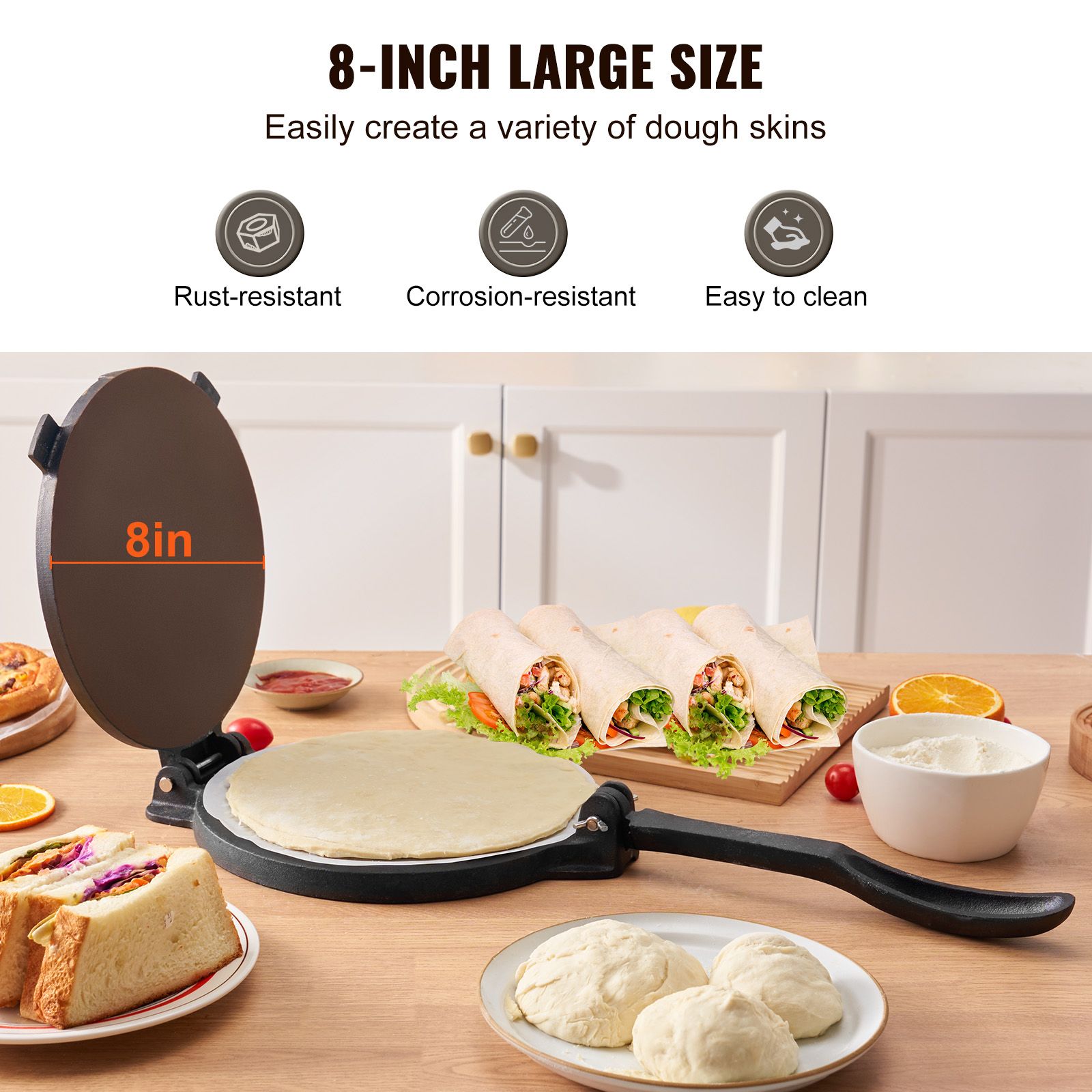 Tortilla Presi, 8 İnç Tortilla - Tortilla Press Cast incelemesi ve fiyatı