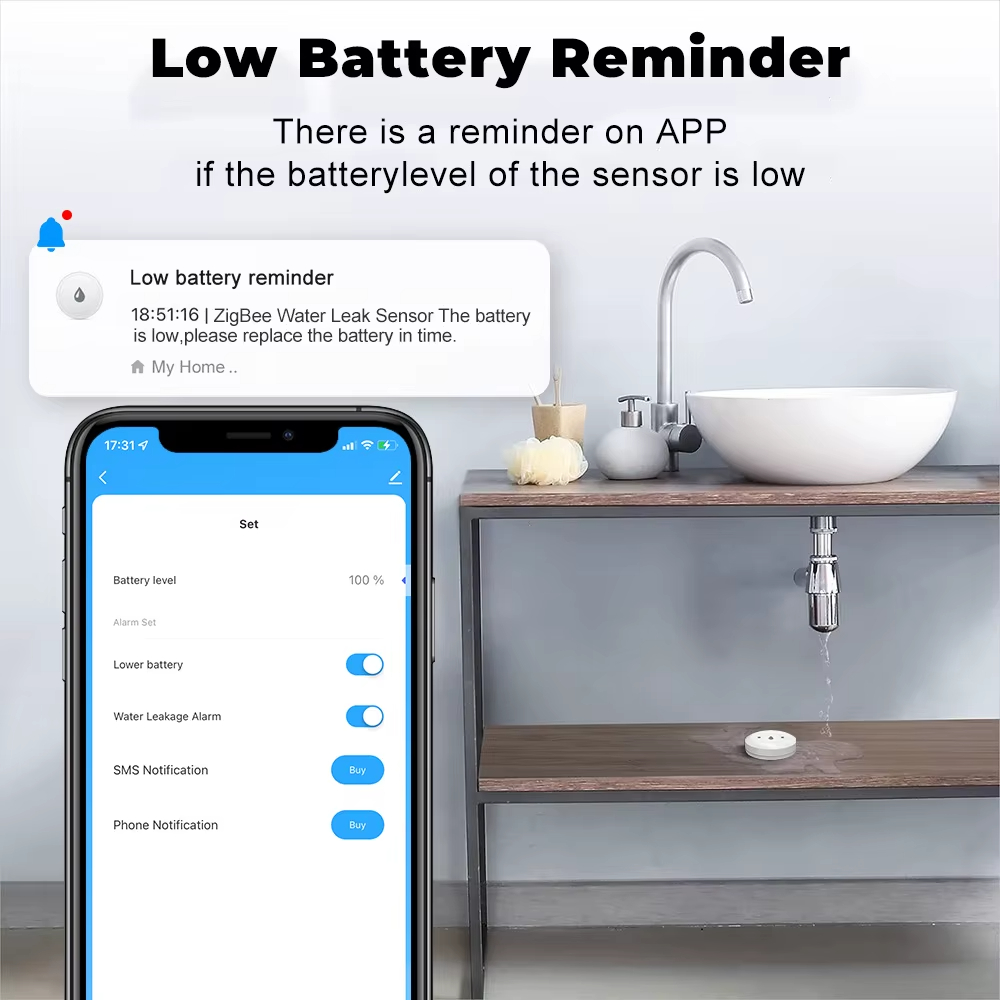 ZigBee Akıllı Su Kaçağı Sensör - Kitchen Appliances Video incelemesi ve fiyatı